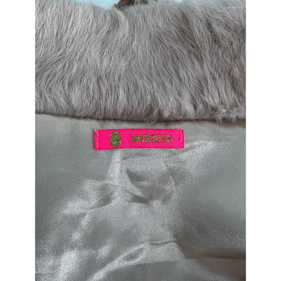 Manoush Rabbit Fur Short Sleeve Jacket in Pink - Picture 10 of 14